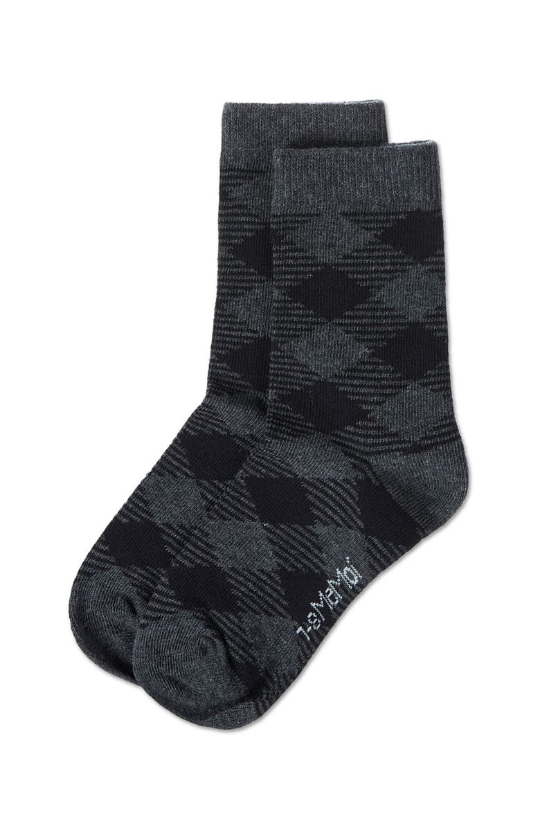 MeMoi Argyle Fine-Gauge Crew Sock, Alternate, color, Dark Gray Heather