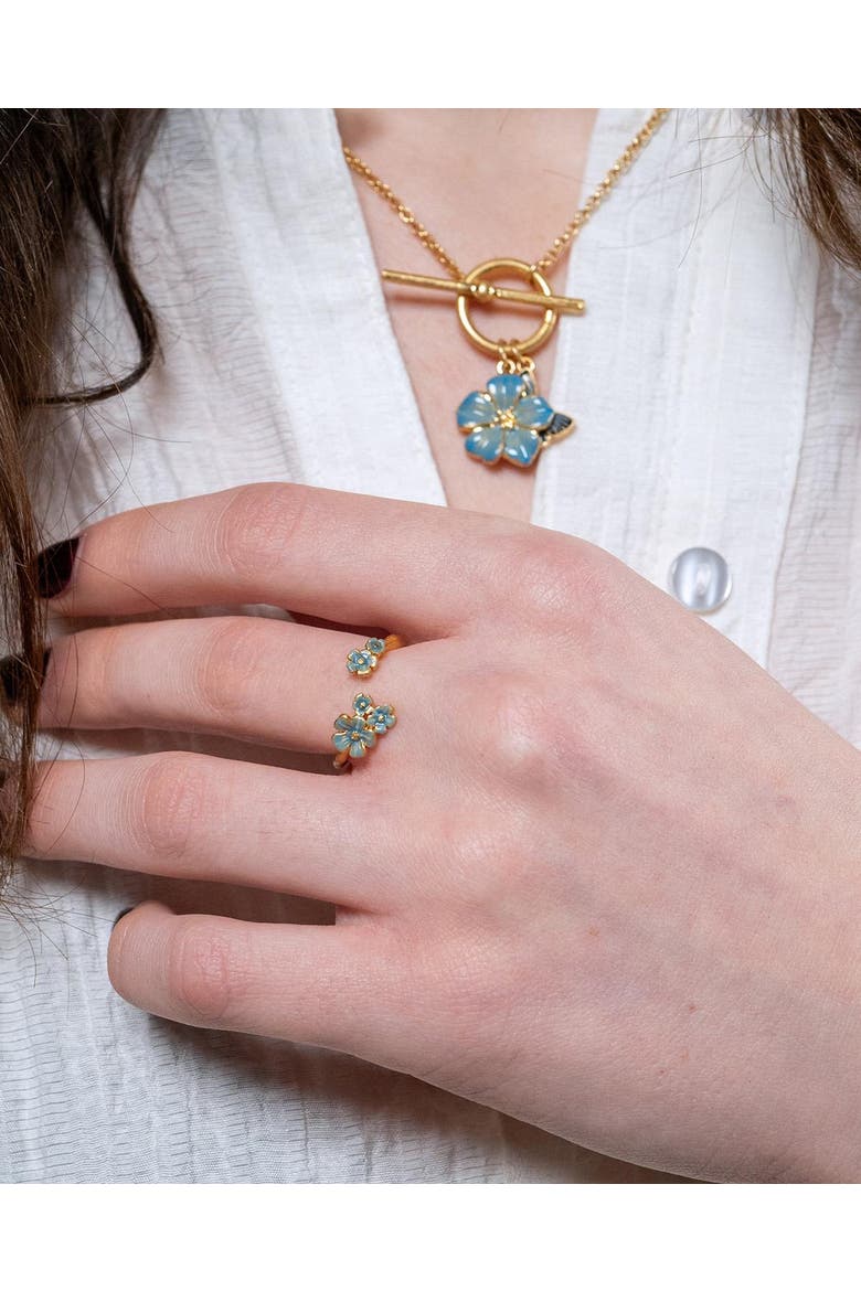 Forget Me Not Open Ring, Alternate, color, Gold