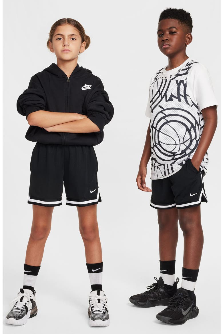 Kids' Dri-FIT DNA Athletic Shorts, Alternate, color, 010 BLACK/WHITE