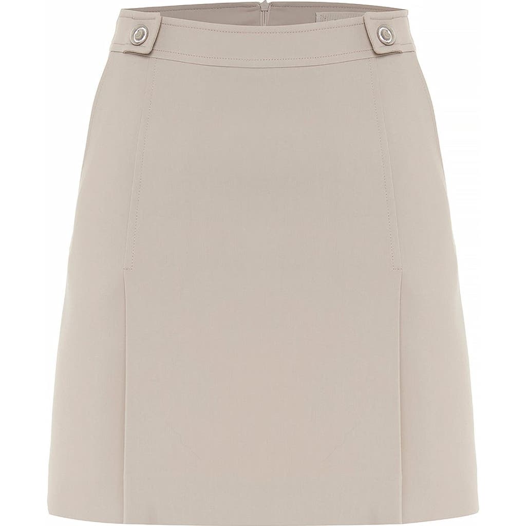 Theo The Label Daphne Front Slit Skirt In Gray