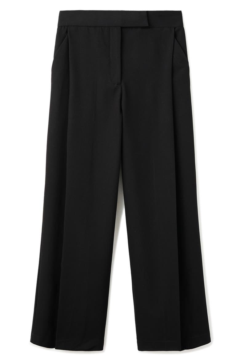 Pleated Wide Leg Pants, Alternate, color, BLACK