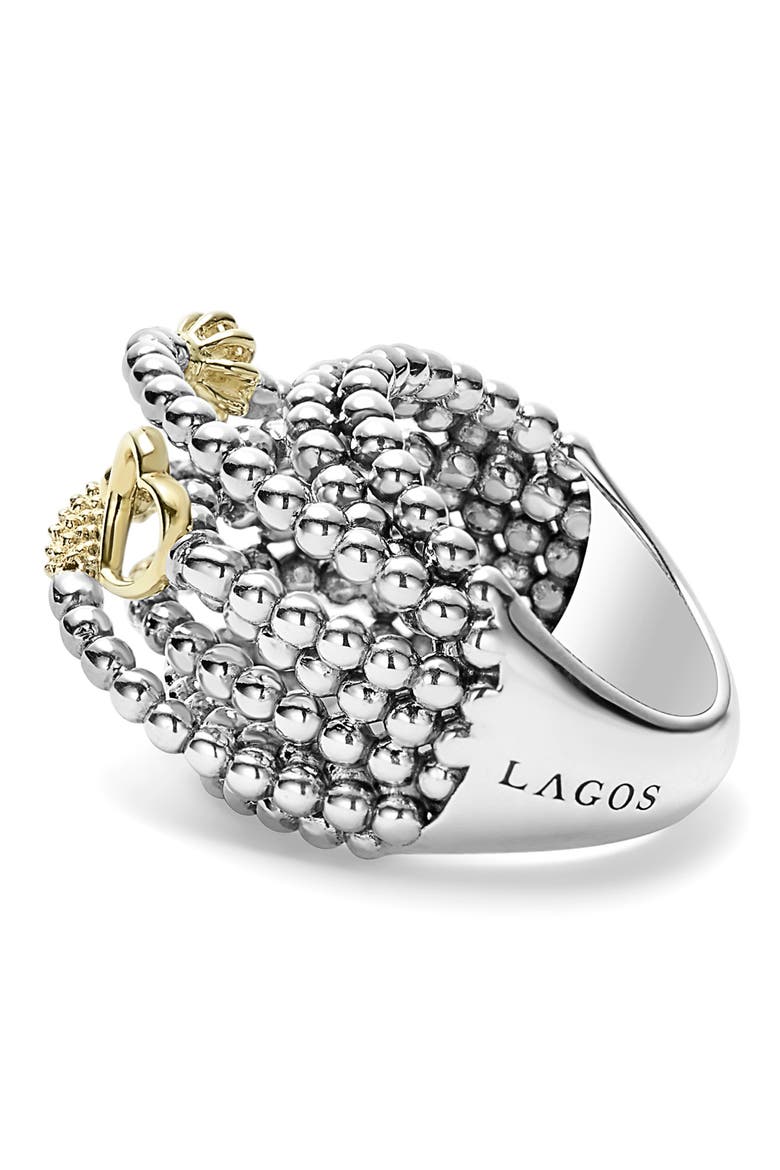 'Caviar Icon' Multi-Row Dome Ring, Alternate, color, SILVER