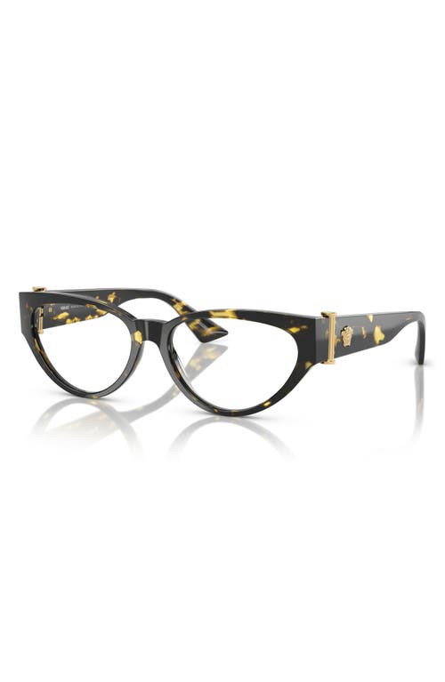 Versace 55mm Cat Eye Optical Glasses In Havana