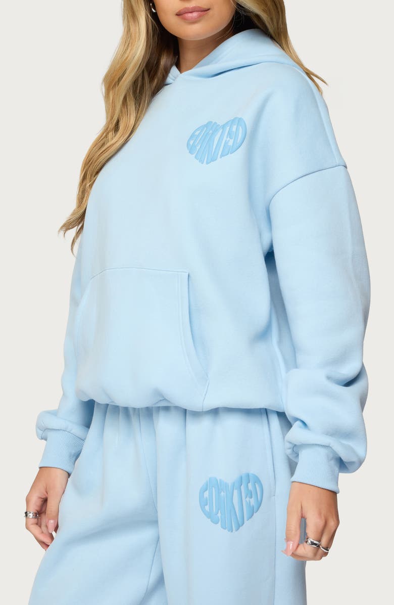 EDIKTED Major Love Logo Hoodie, Alternate, color, Light-Blue