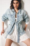 H&M Tie-belt denim jacket