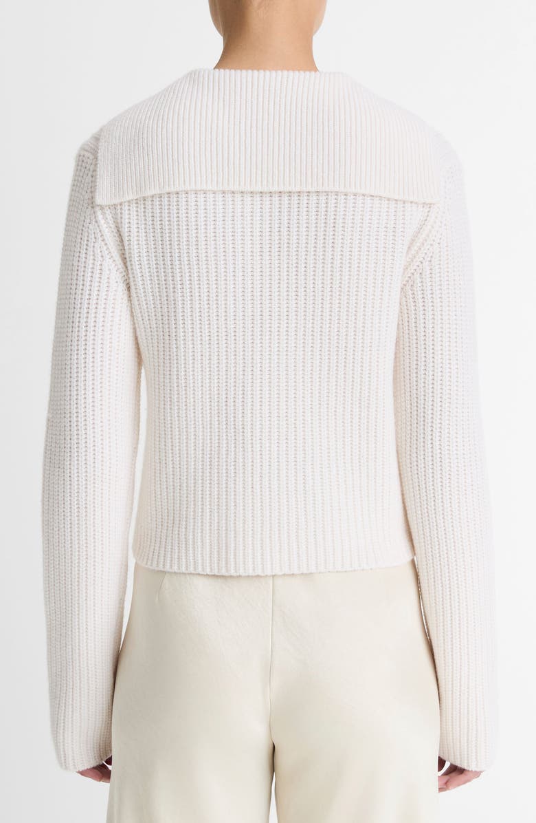 Vince Rib Wool & Cashmere Sailor Collar Sweater, Alternate, color, Off White