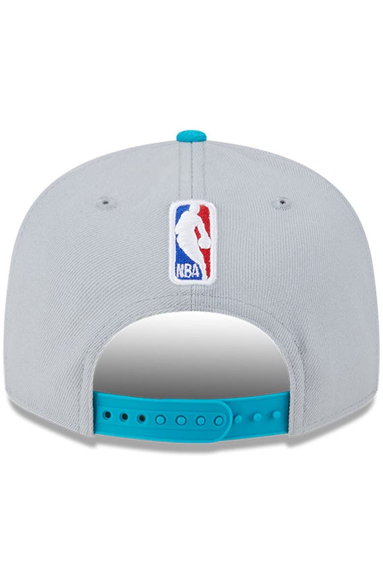 New Era Men's New Era Gray/Teal Charlotte Hornets Tip-Off Two-Tone 9FIFTY Snapback Hat, Alternate, color, 