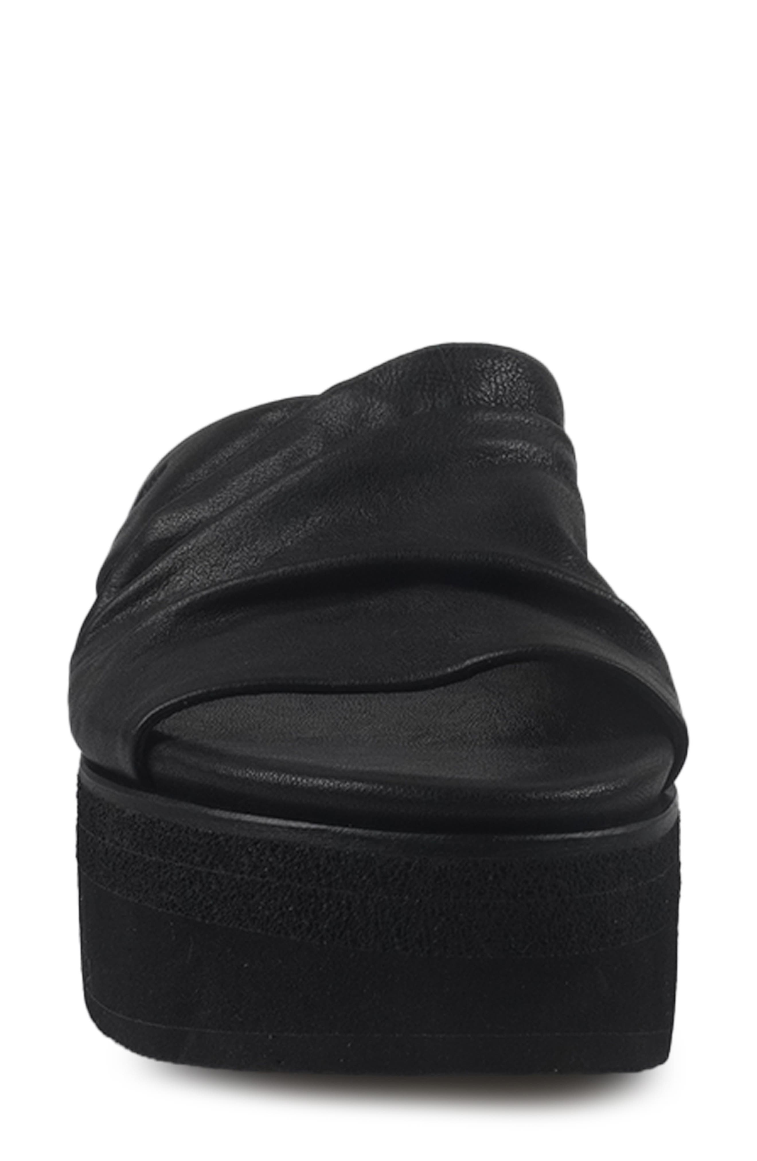 National Comfort Reneta Platform Leather Sandal, Alternate, color, Black