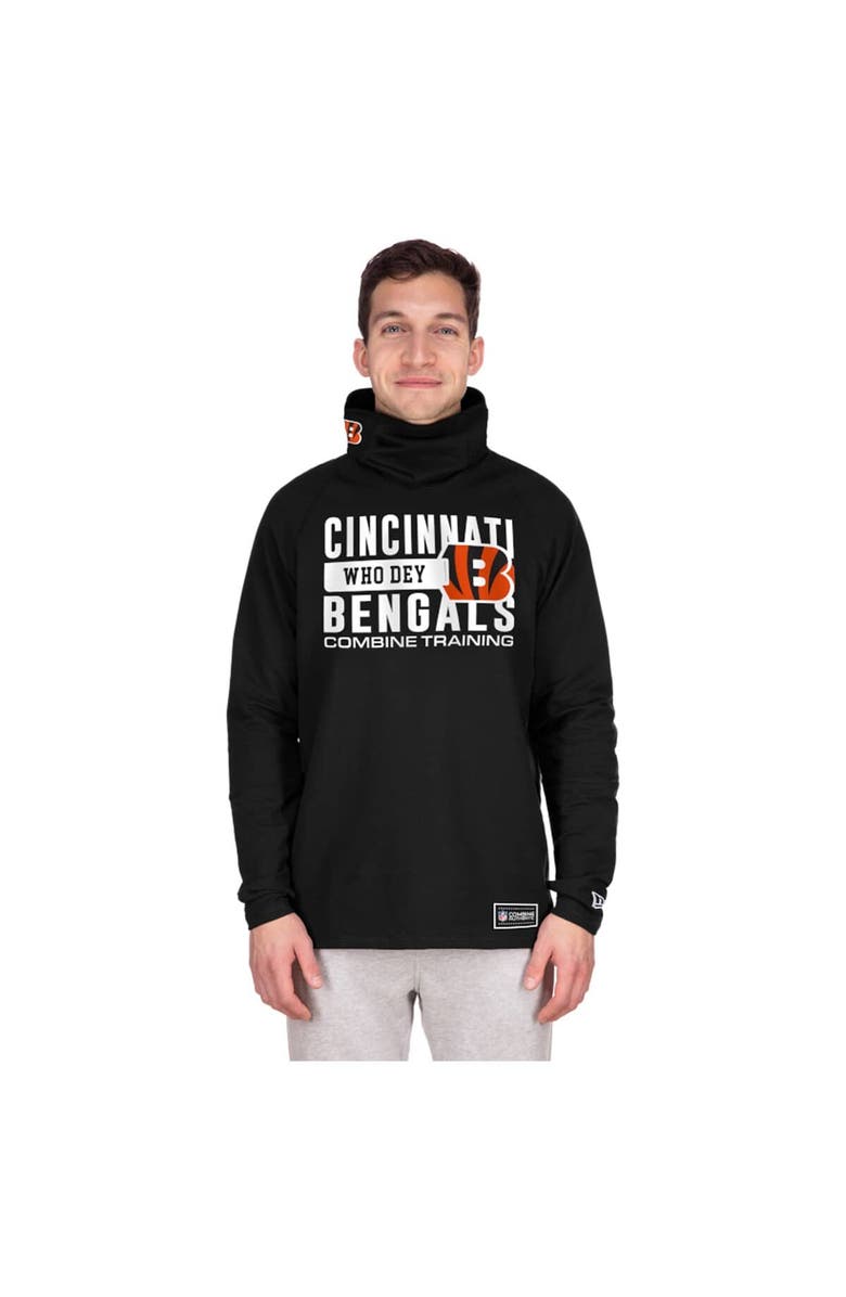 New Era Men's New Era Black Cincinnati Bengals Functional Fandom Balaclava Helmet Stripe Tri-Blend Hoodie, Alternate, color, Black