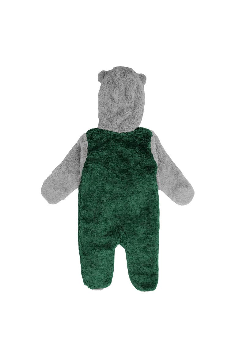 Newborn & Infant Green Minnesota Wild Game Nap Teddy Fleece Bunting Full-Zip Sleeper, Alternate, color, Green