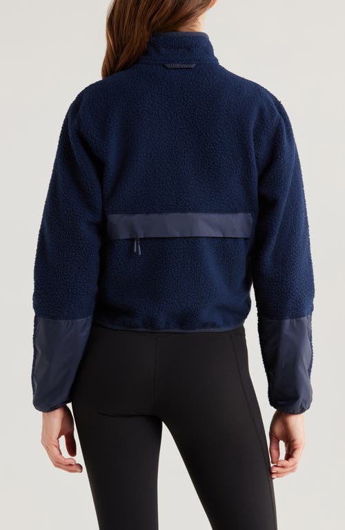 Halfdays Chapelle Water Repellent Fleece Jacket In Navy