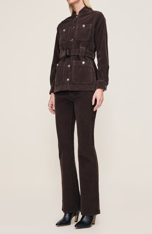 Dl1961 Stretch Cotton Corduroy Utility Jacket In Brown