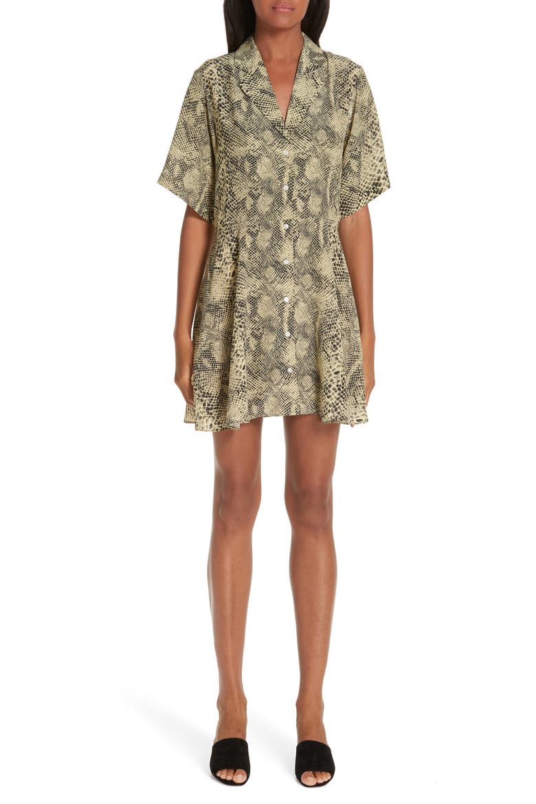 Snake Print Shirtdress, Main, color, DARWIN