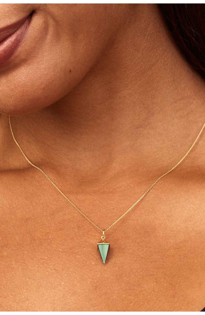 Oradina 14K Gold Prism Point Pendant Charm, Alternate, color, Gold - Black Onyx