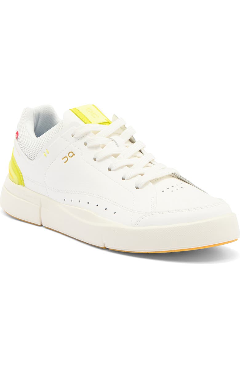 On THE ROGER Centre Court Tennis Sneaker, Main, color, White/ Limelight