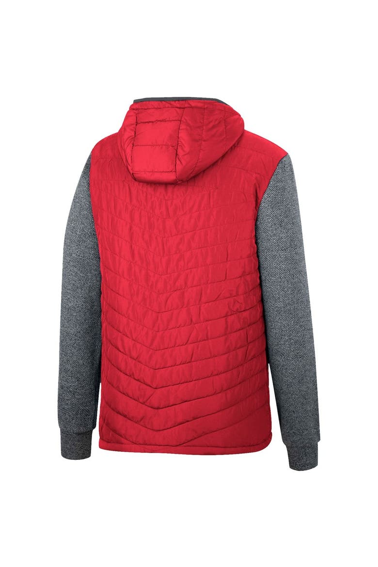Men's Colosseum Red/Charcoal Maryland Terrapins Course Herringbone Full-Zip Hoodie, Alternate, color, Red