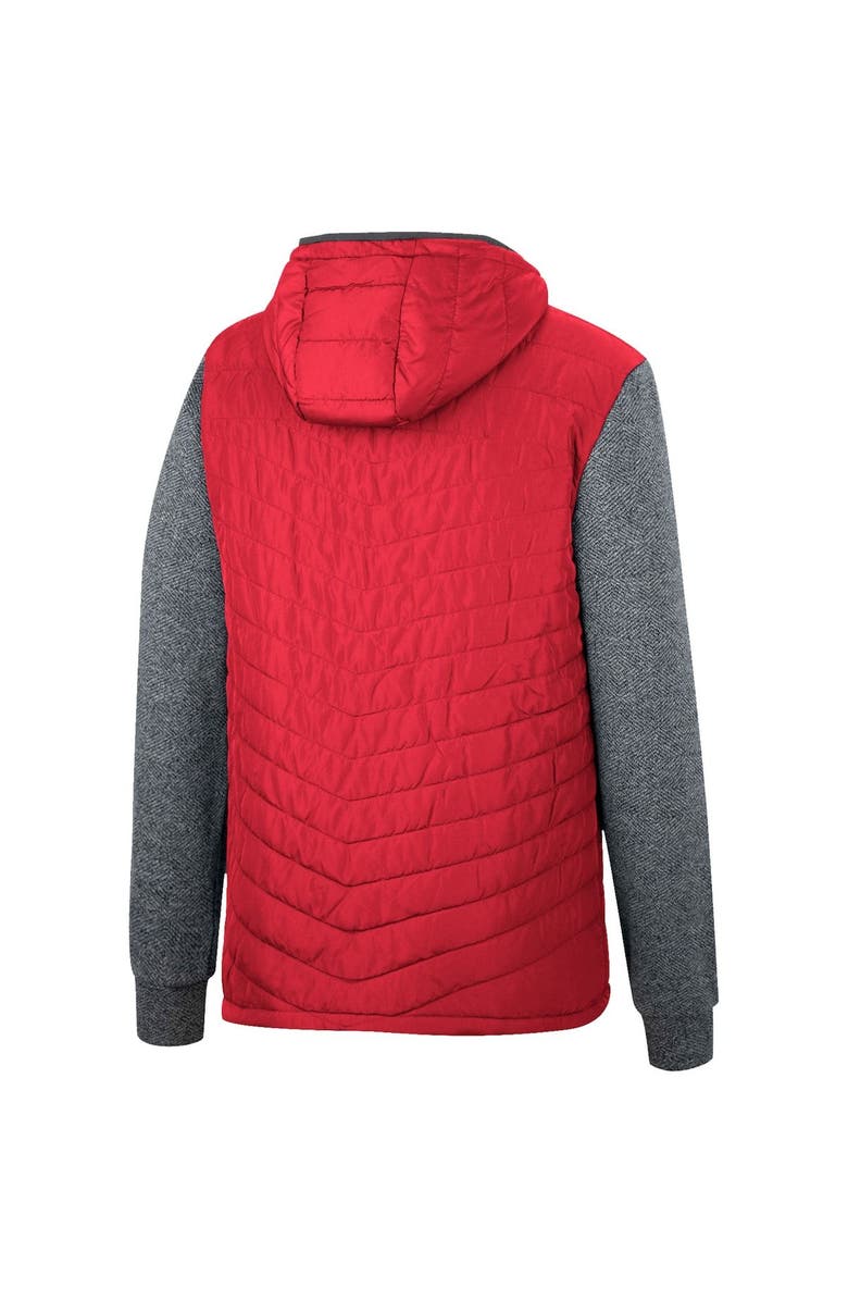 COLOSSEUM Men's Colosseum Red/Charcoal Maryland Terrapins Course Herringbone Full-Zip Hoodie, Alternate, color,