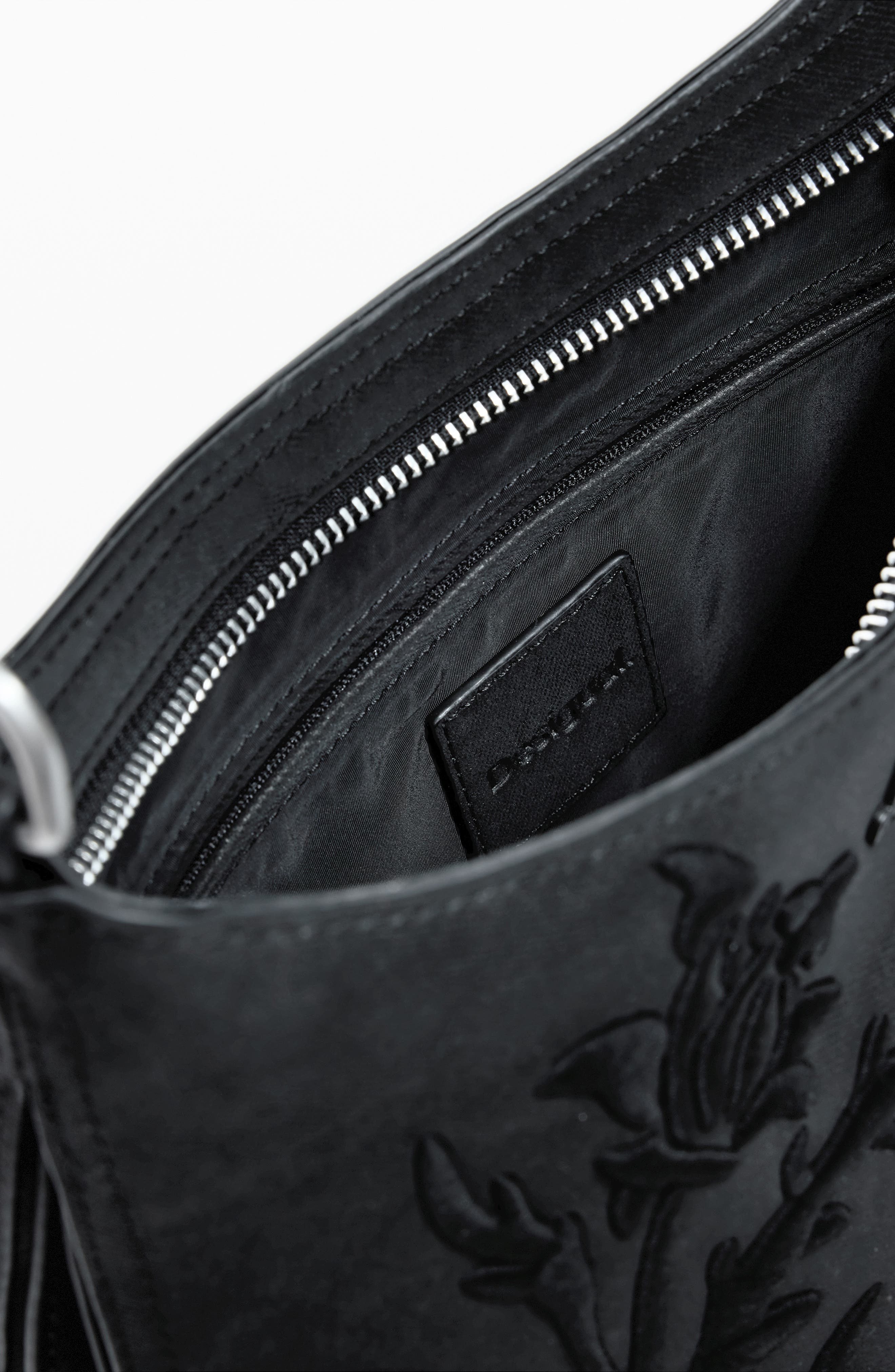 Desigual Faux Leather Shoulder Bag, Alternate, color, Black