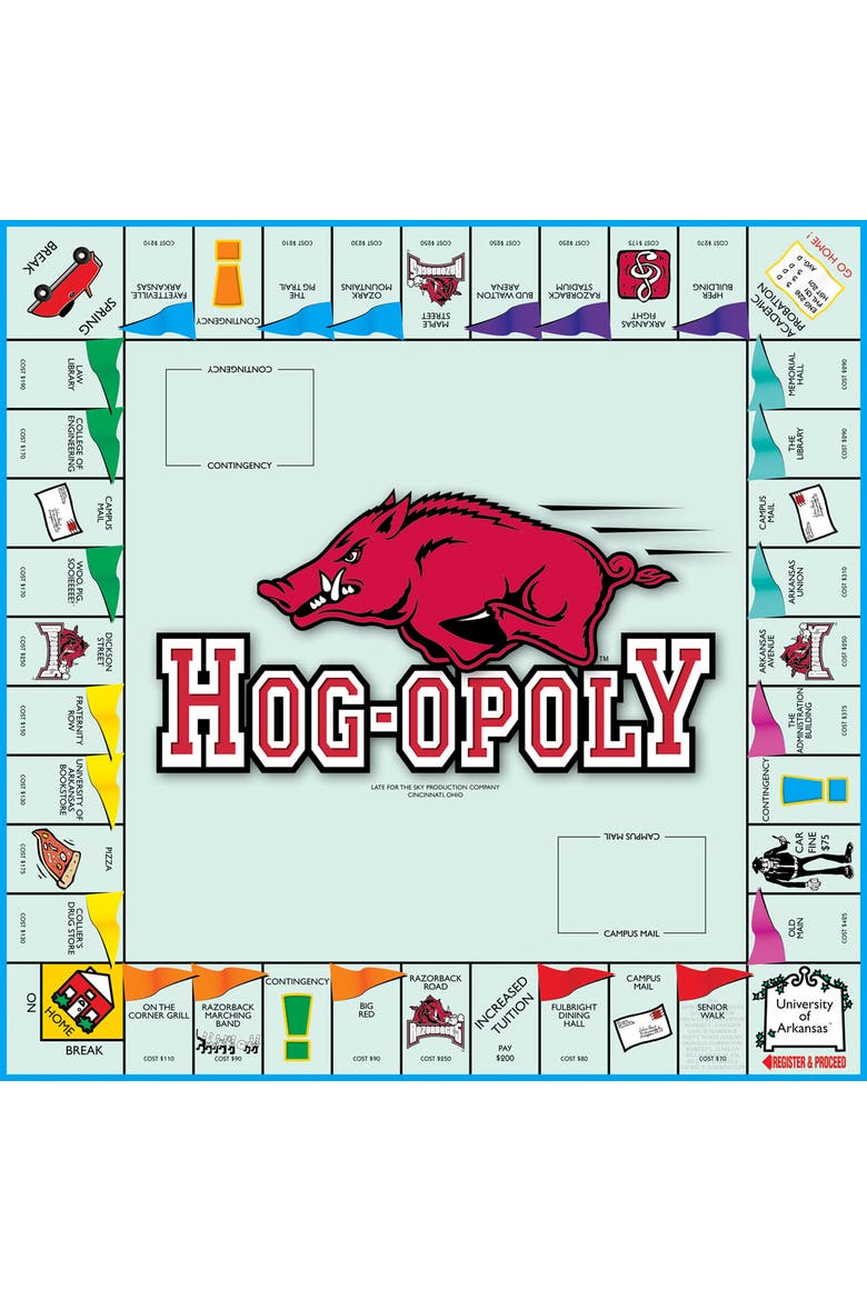 University Of Arkansas Hogopoly Monopoly Board Game, Alternate, color, Multicolored
