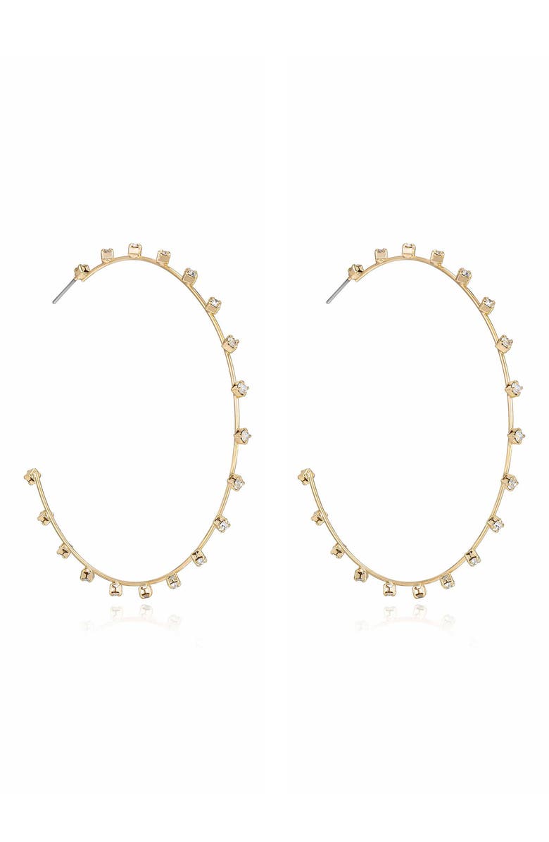 Ettika Large Sparkle Hoop Earrings, Alternate, color, Gold