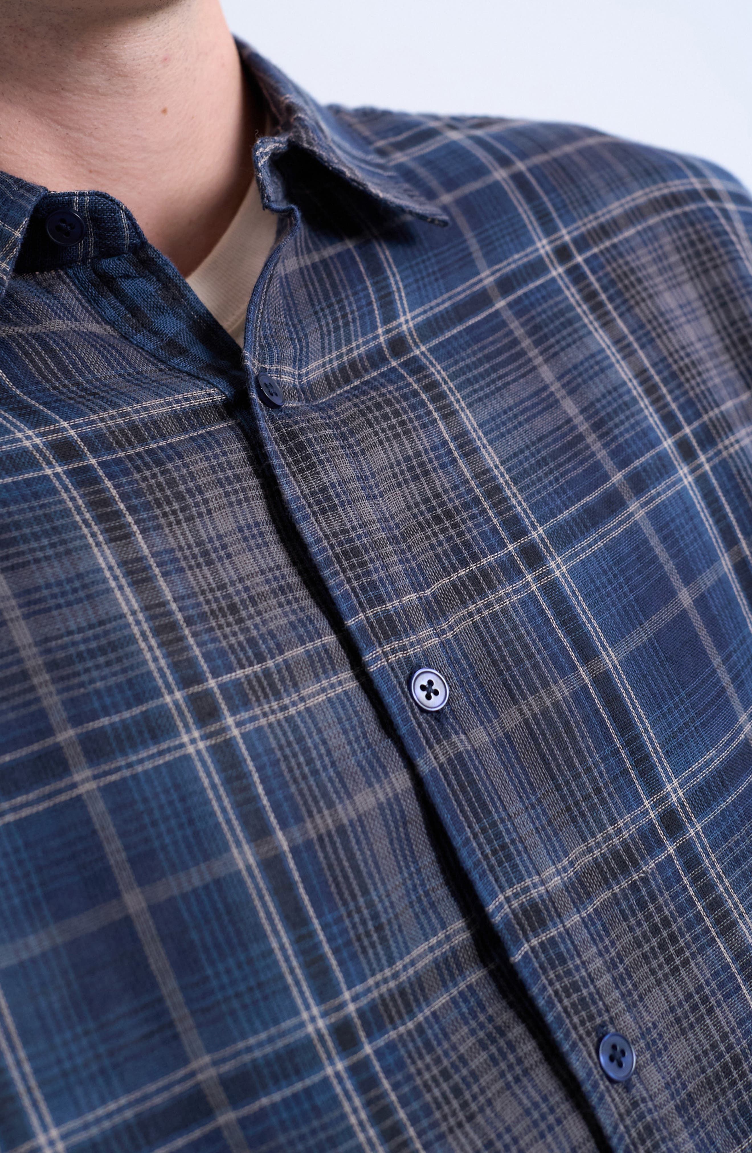 Check Cotton Button-Up Shirt - image 2
