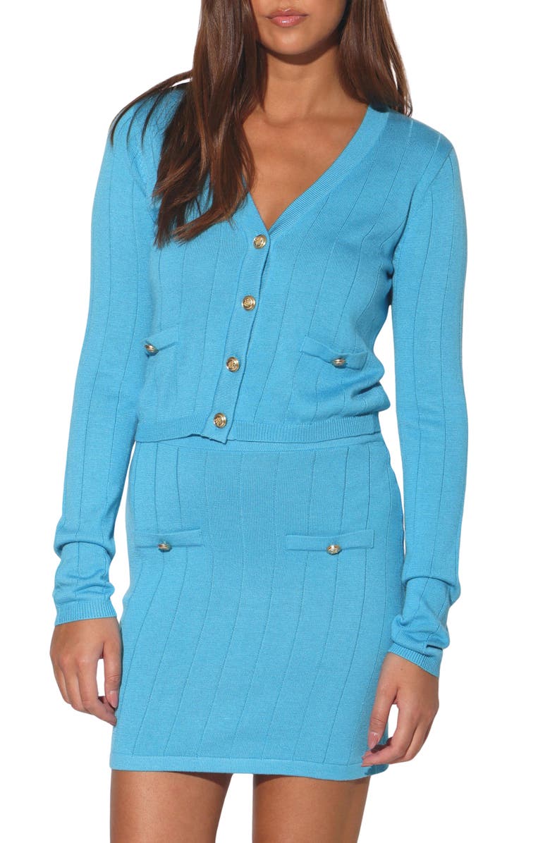 Walter Baker Lillian Cardigan Sweater, Main, color, Bright Blue