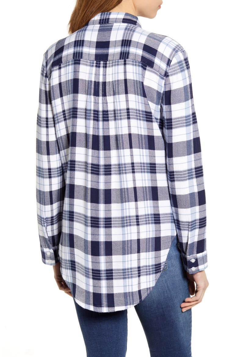 Plaid Shirt, Alternate, color, NAVY WHITE FOLK PLAID