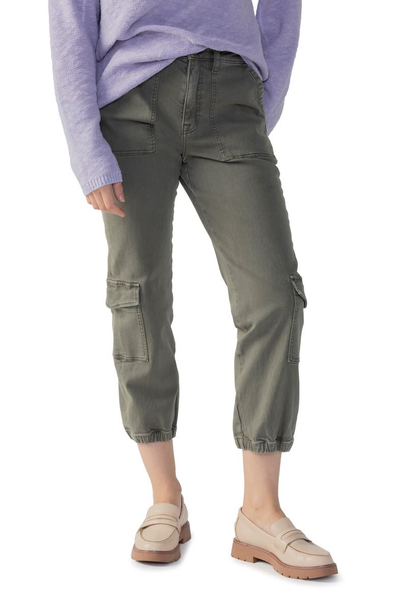 Brooklyn Crop Stretch Cotton Cargo Joggers, Alternate, color, MSGR