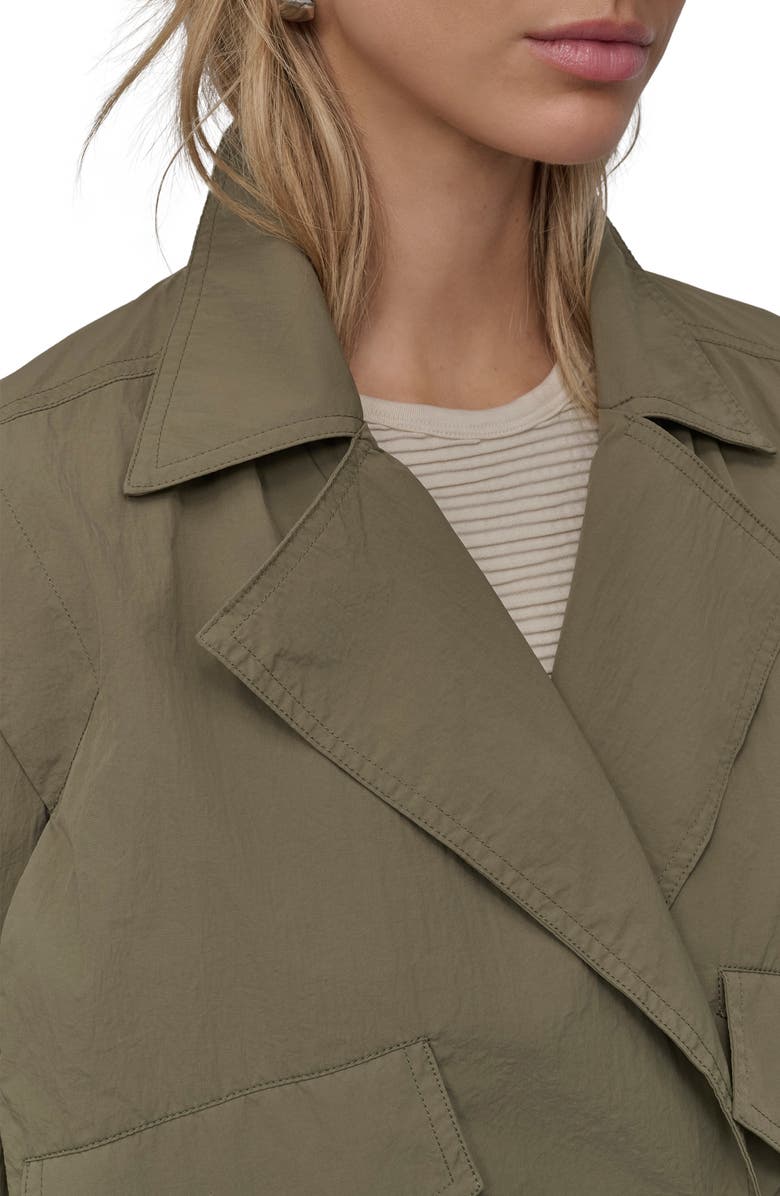 DKNY Crop Trench Jacket, Alternate, color, Utility Green