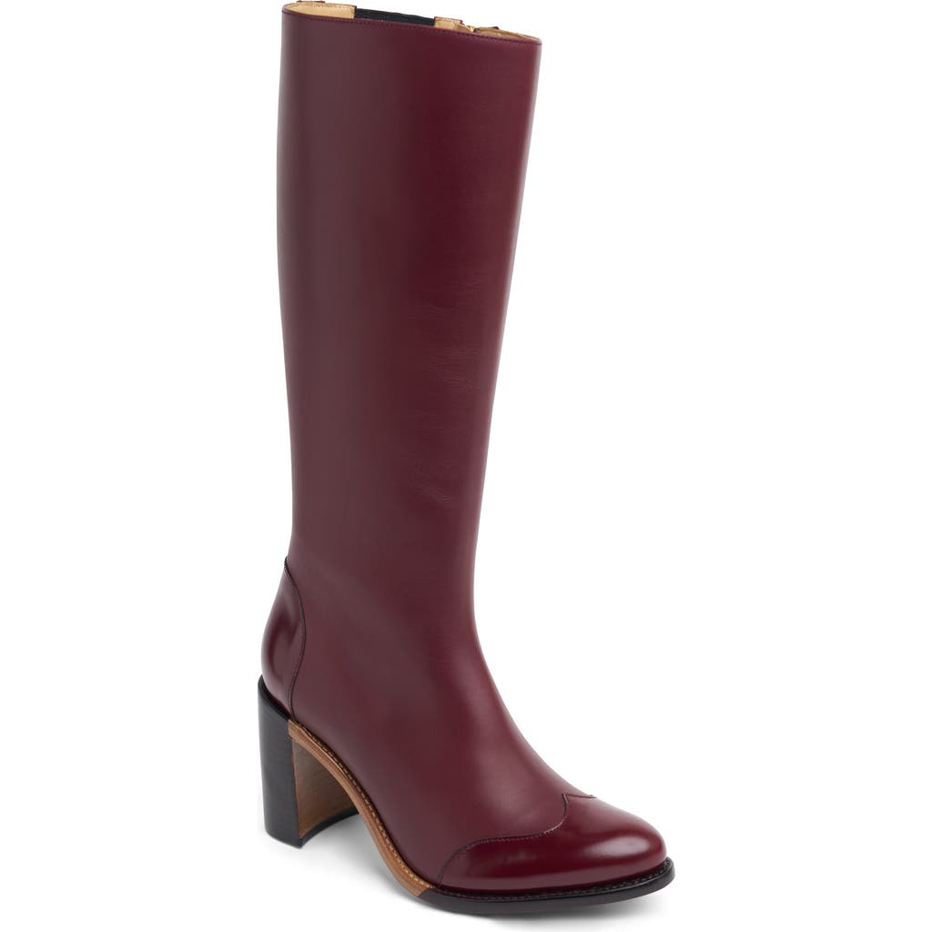 The Office Of Angela Scott Ms. Sylvie Knee High Boot In Burgundy