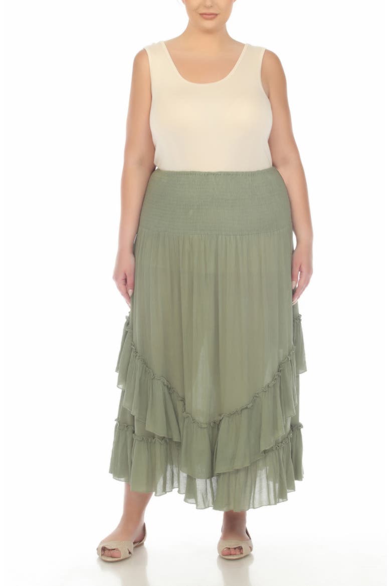 Smocked Bandeau Convertible Dress & Skirt, Alternate, color, OLIVE