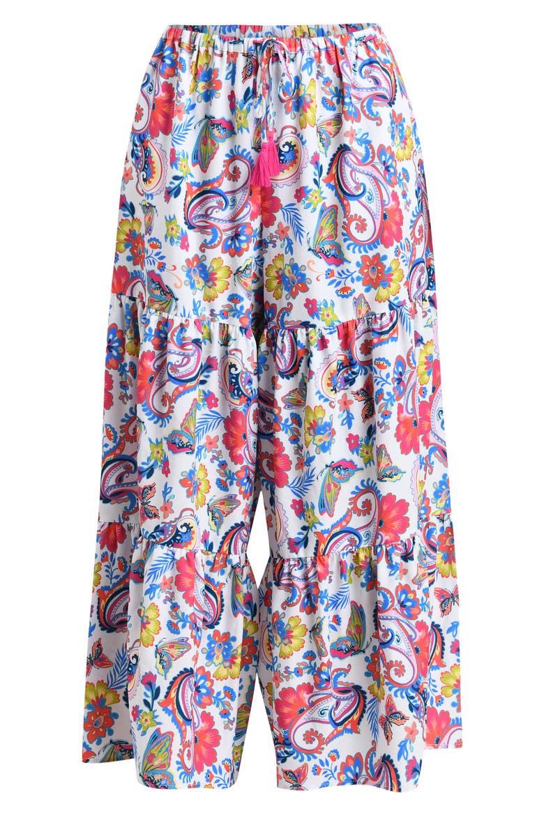 Butterfly High Tiered Cover-Up Pants, Alternate, color, MULTI
