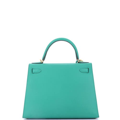 Pre-owned Hermes Hermes Kelly Handbag Green Epsom With Gold Hardware 28 In Green