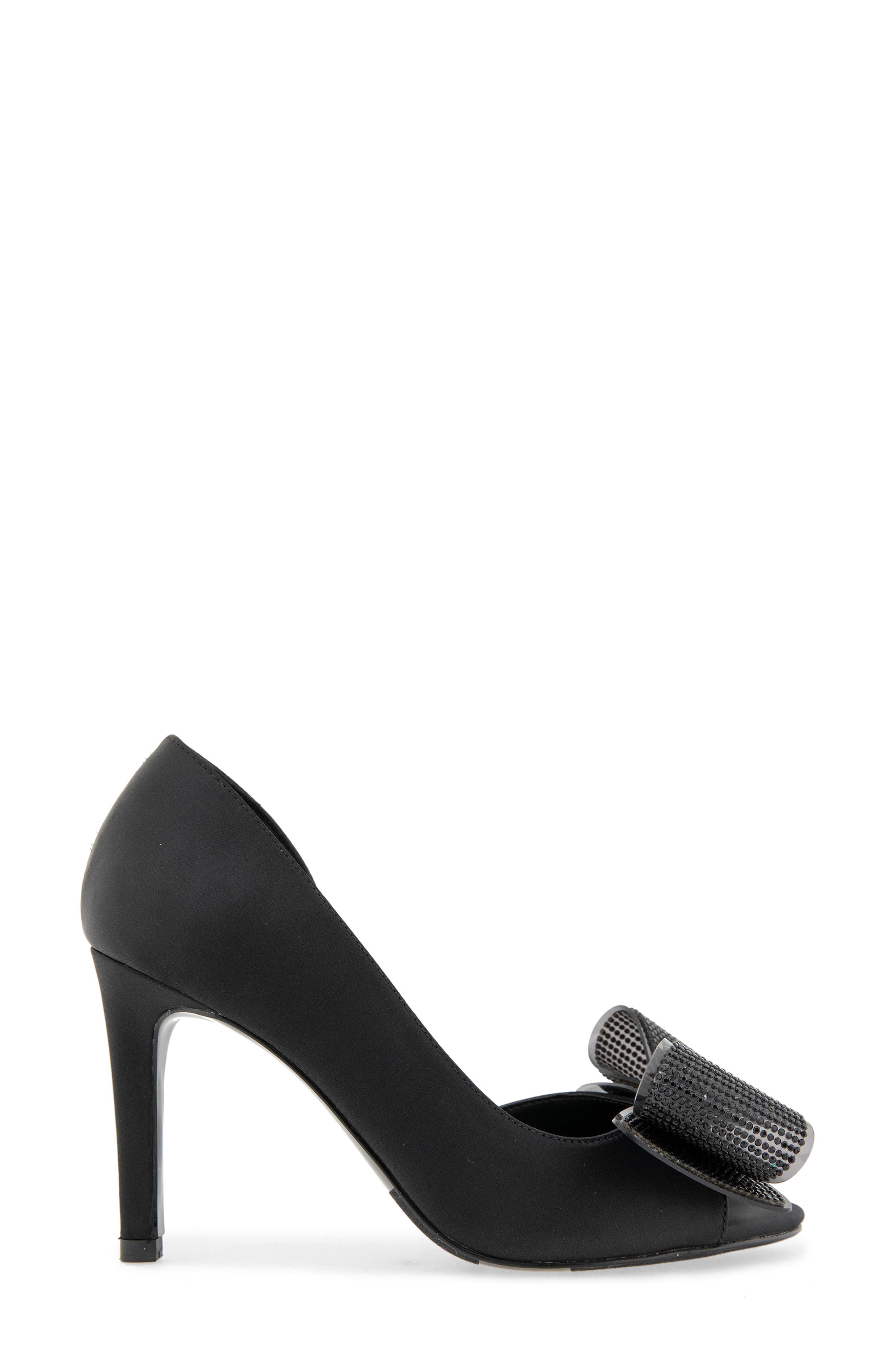 Jixa Peep Toe d'Orsay Pump, Alternate, color, BLACK SATIN