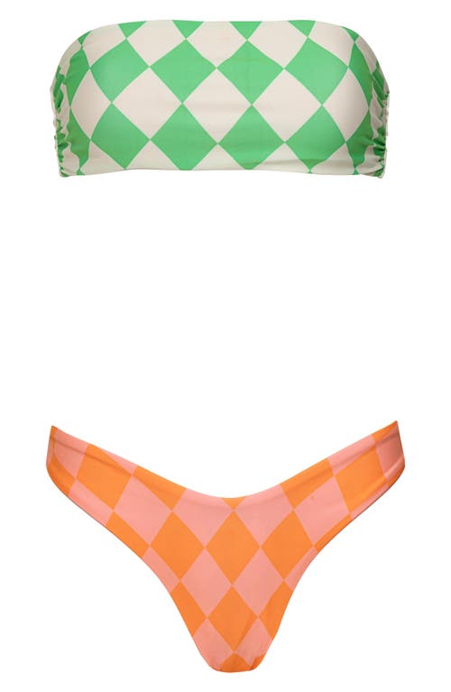 Maaji Bryn Strapless Reversible Bikini Top In Green