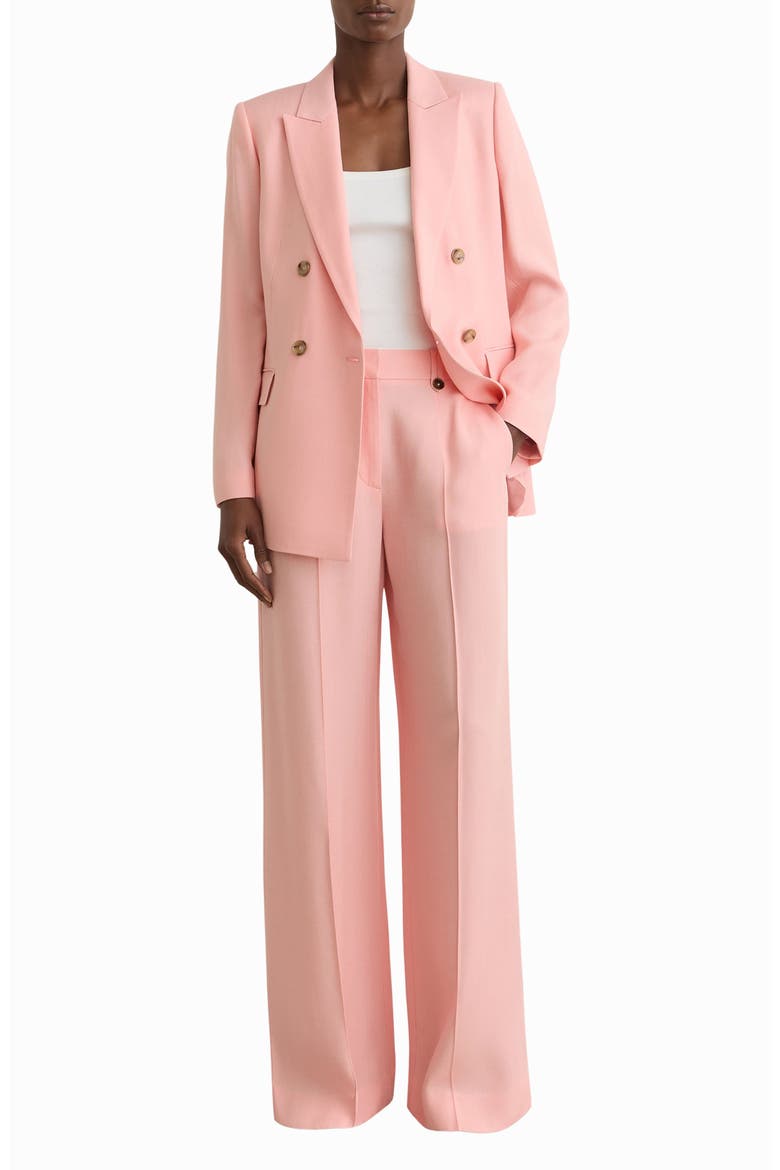 Magda Pleated Linen Wide Leg Pants, Alternate, color, PINK