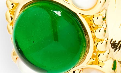Kenneth Jay Lane Multicolor Hoop Earrings In Gold