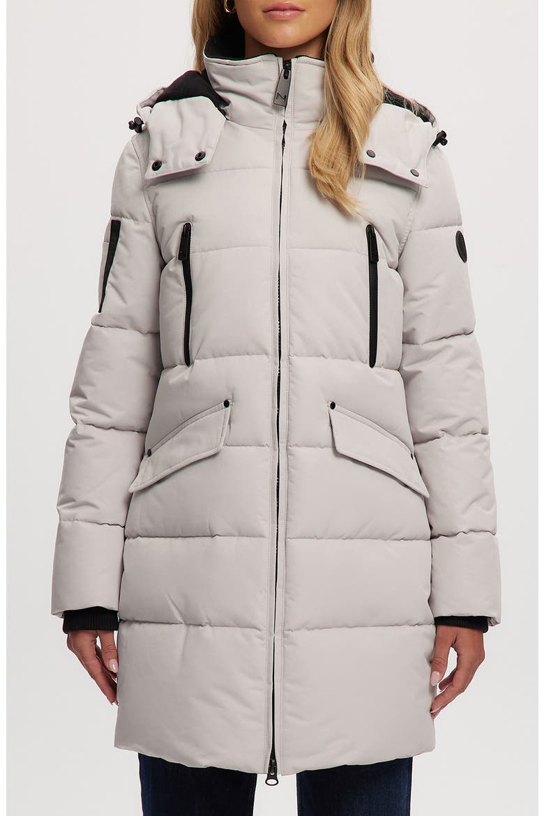 Addie Water Resistant Quilted Hooded Parka, Main, color, SNOW