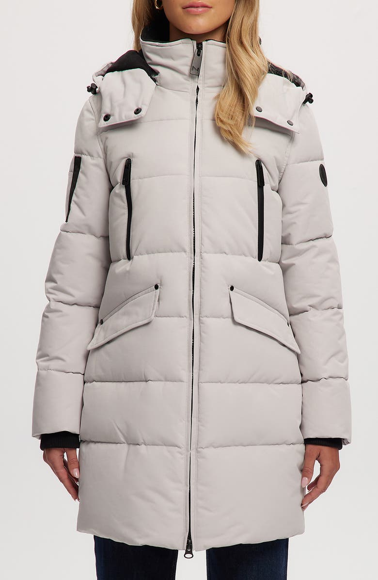 Noize Addie Water Resistant Quilted Hooded Parka, Main, color, Snow