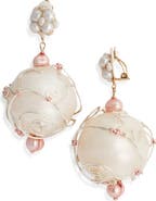 Isshi Caged Faux Pearl Drop Clip-On Earrings
