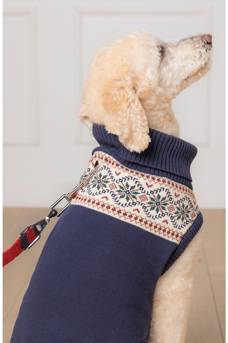 Organic Fair Isle Dog Sweater, Alternate, color, Scottish Snowflake