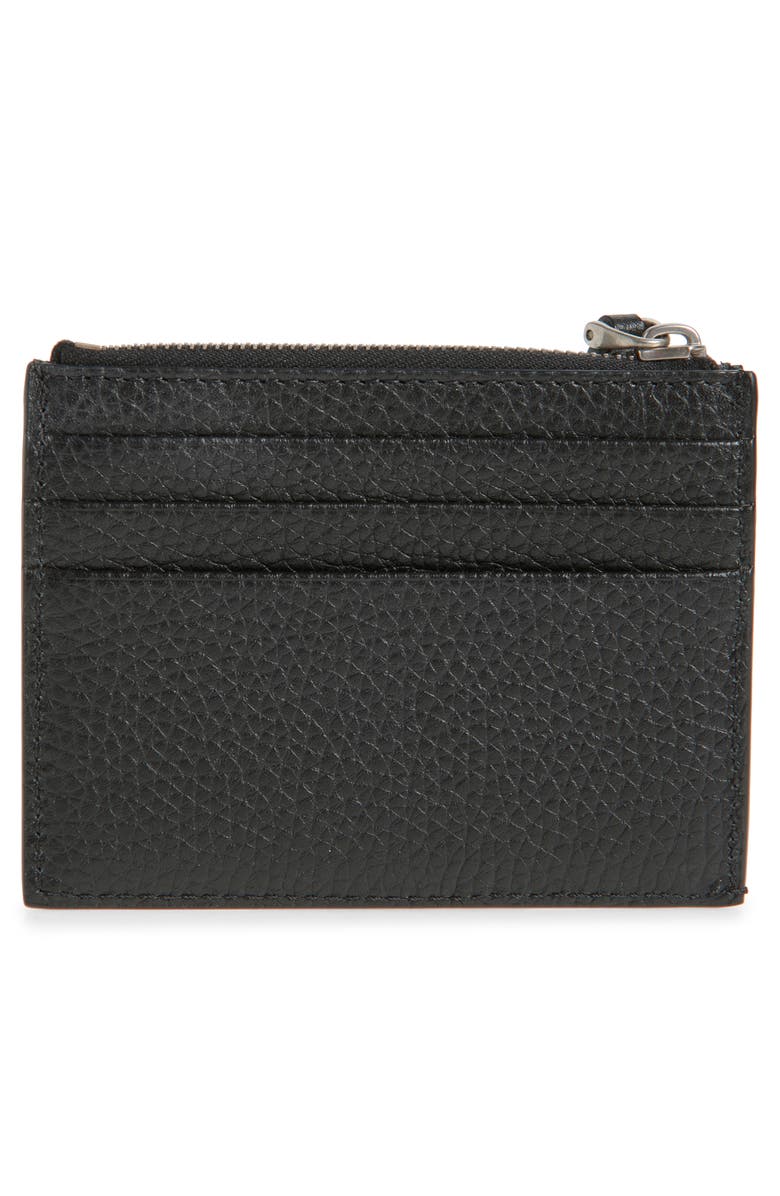Valentino Garavani Rockstud Leather Card Case Coin Purse, Alternate, color, Black