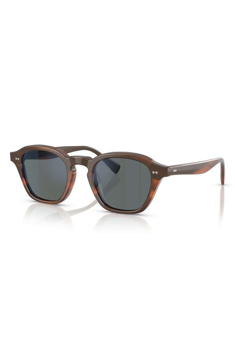 Oliver Peoples 48mm Small Square Sunglasses, Alternate, color, Sycamore / Regal Blue