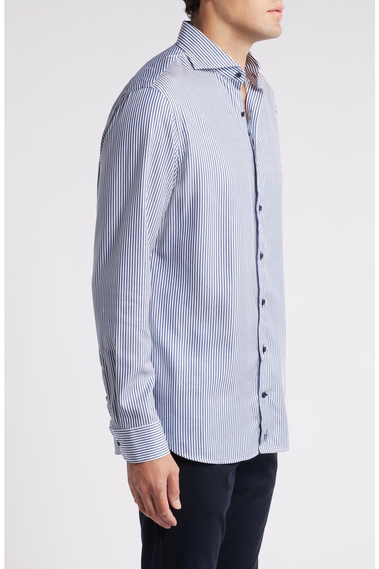 Stripe Button-Up Shirt, Alternate, color, WAKE