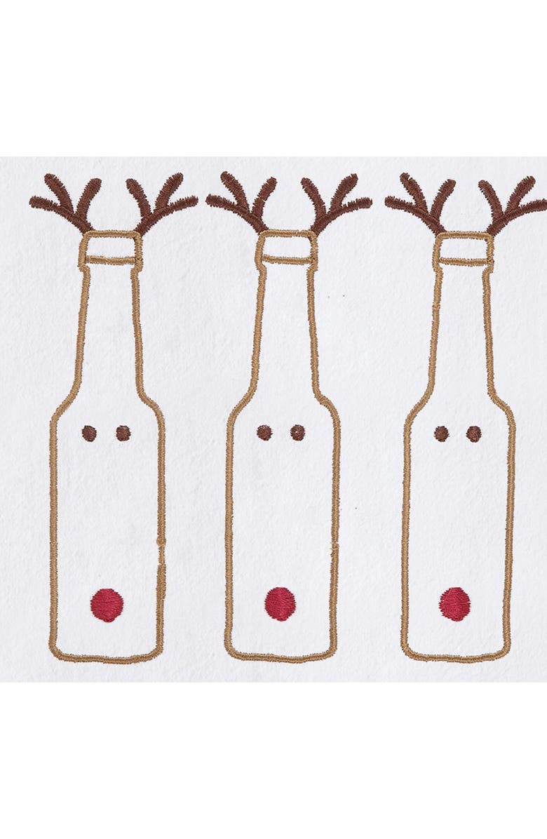 C&F Home "Rein Beers" Funny Holiday Christmas Embroidered Flour Sack Kitchen Towel Decor Decoration 27L x 18W in., Alternate, color,