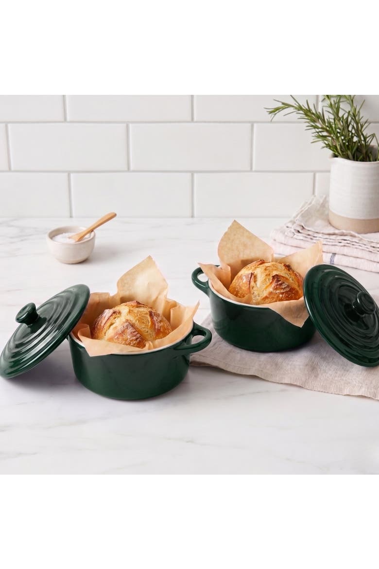 Mini Casserole Dishes, Set of 4, Alternate, color, Forest Green