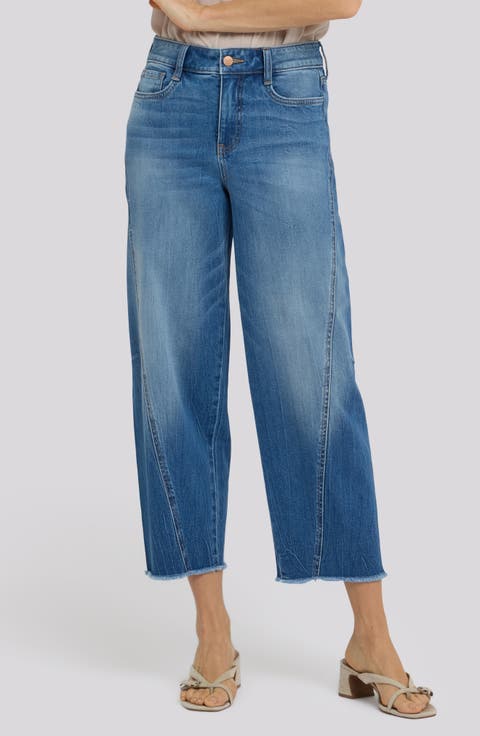 Alyssa Frayed Crop Relaxed Tapered Jeans