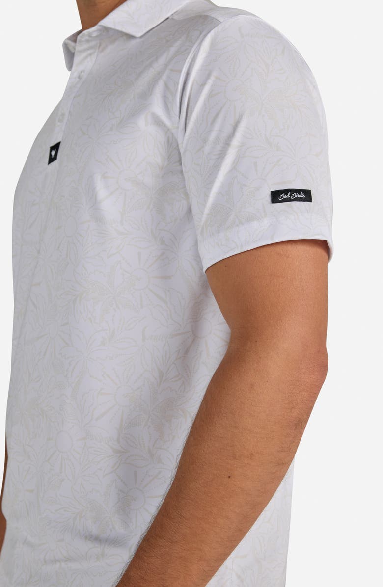 Bad Birdie White Bloom Floral Performance Golf Polo, Alternate, color, White Bloom