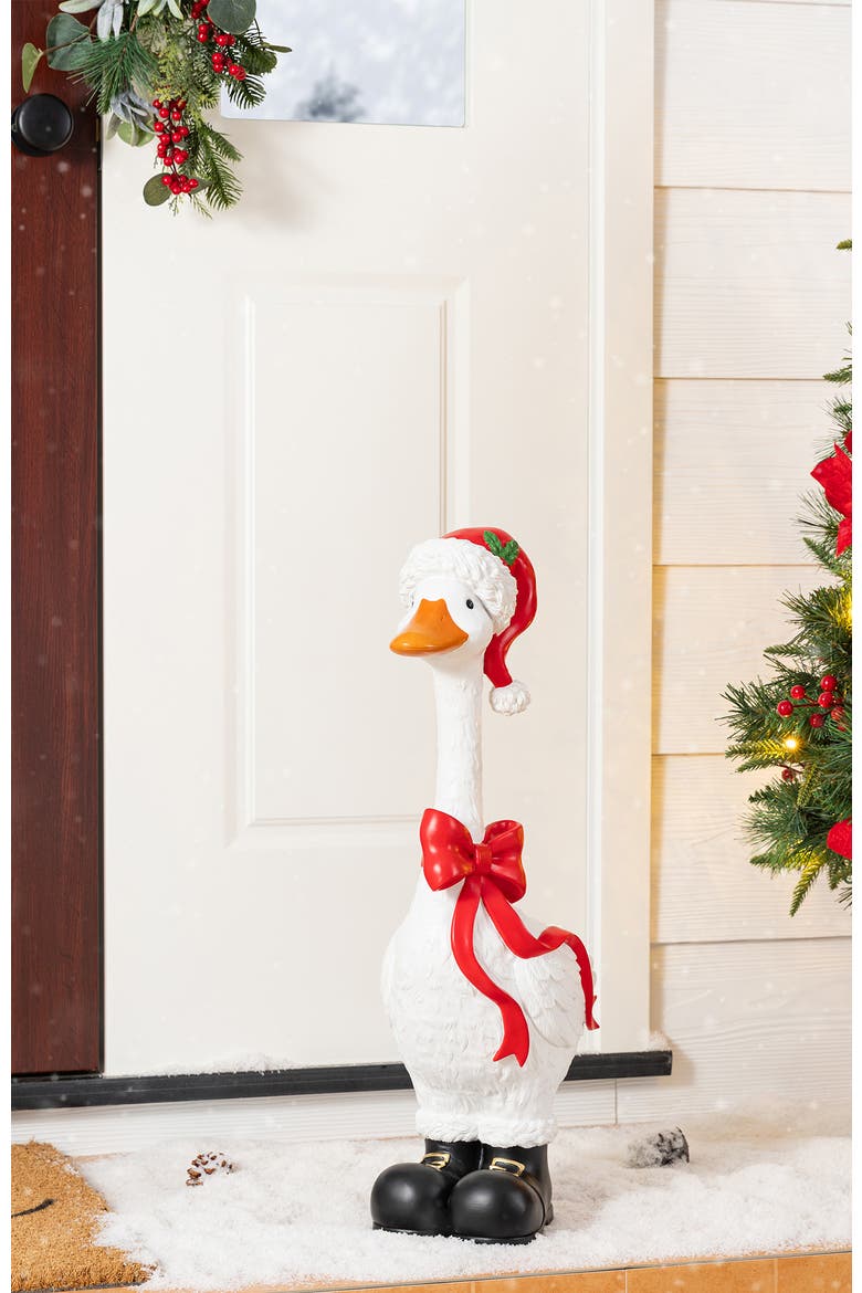 24"H Christmas Polyresin Goose Porch Decor, Alternate, color, White
