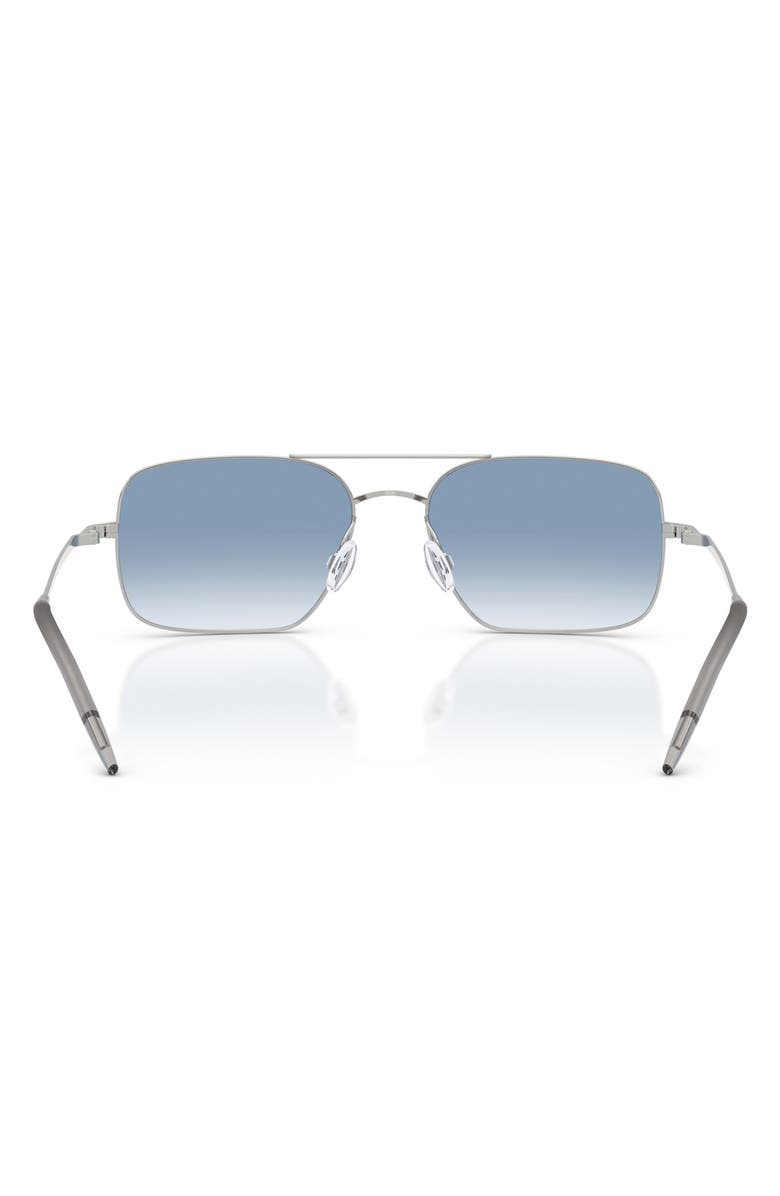 Oliver Peoples 55mm Victory II Rectangular Sunglasses, Alternate, color, Silver / Ocean Gradient